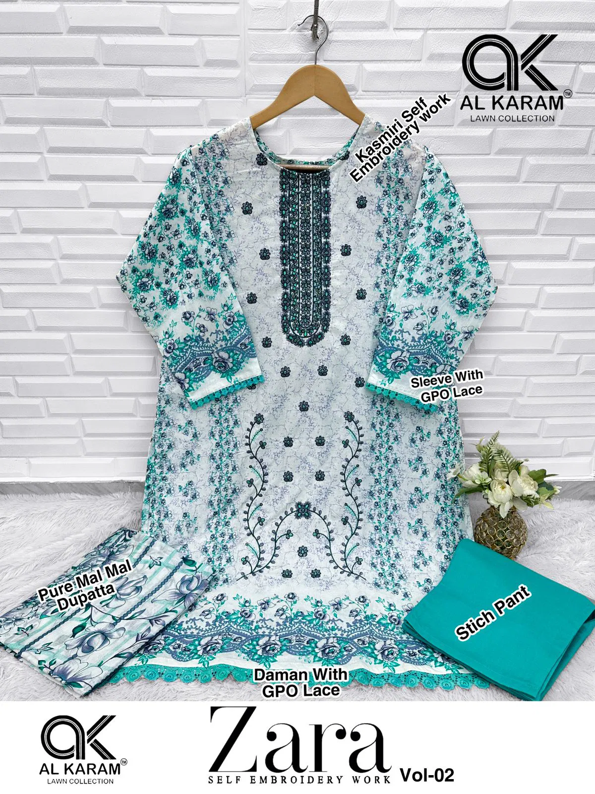 Zara Vol 2 By Al Karam Lawn Cotton Printed Wholesale Readymade Suits In India